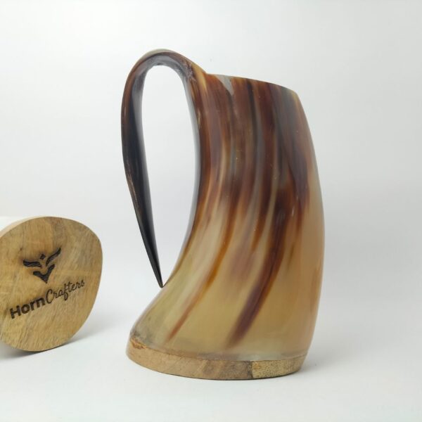 Viking Drinking Horn Mug - Brownish Red and White Color