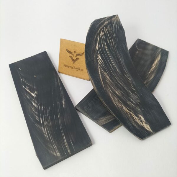 Buffalo Horn Plates - Black with White Streaks Color