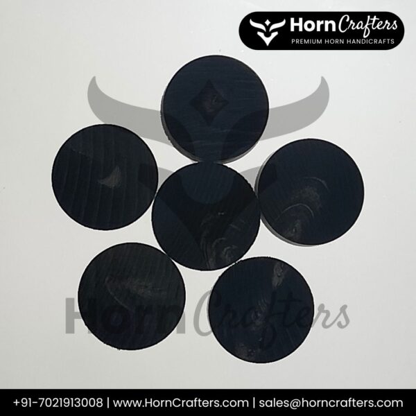 Buffalo Horn Button Blanks B Black with White Spot Color