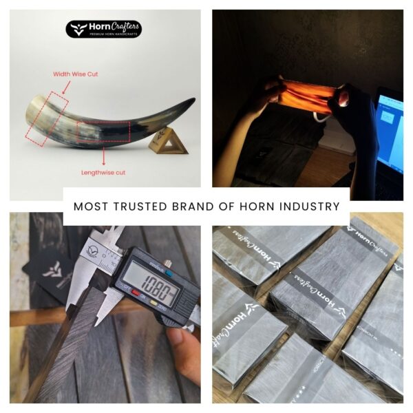 Image showing Horn Crafter's quality checks of buffalo horn plates