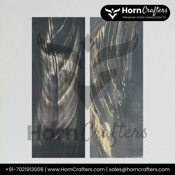 Buffalo Horn Plates - Black with White Streaks Color