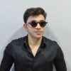 Man wearing Horn Rimmed Custom Sunglasses