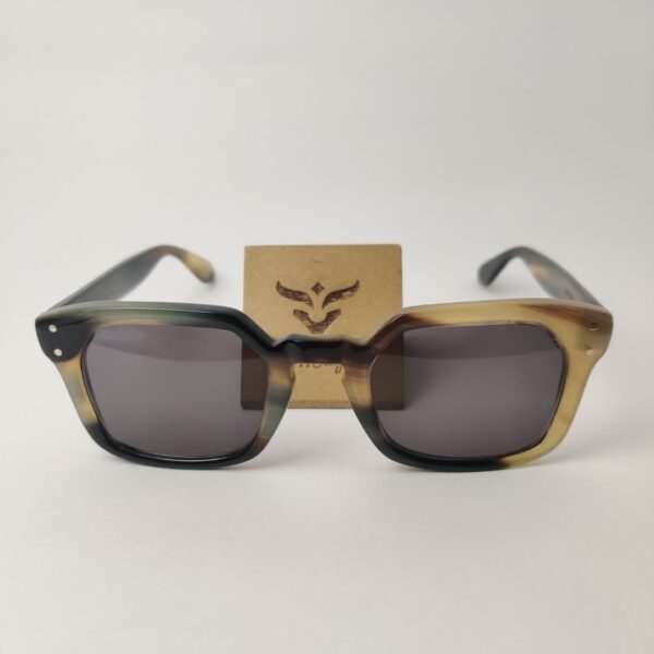 Horn rimmed glasses - black and blonde color