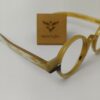 horn rimmed round eyeglasses